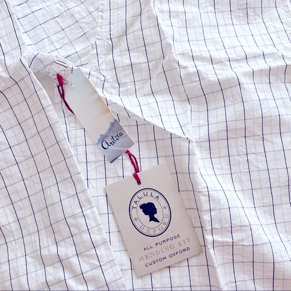 Talula Oxford Boyfriend Shirt - Oversized Fit / Blue Checkered Pattern - Picture 3 of 4